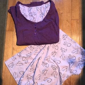 Laura Scott Purple Cat PJ Set